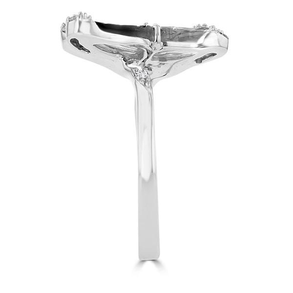 14K White Gold 1.72ct TGW Tourmaline and 0.14ct TDW Diamond Butterfly Ring by La Vita Vital