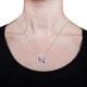 14K White Gold 4.90ct Tourmaline and 0.09ct TDW Diamond Butterfly Pendant Necklace by La Vita Vital (VS-SI1, G-H)