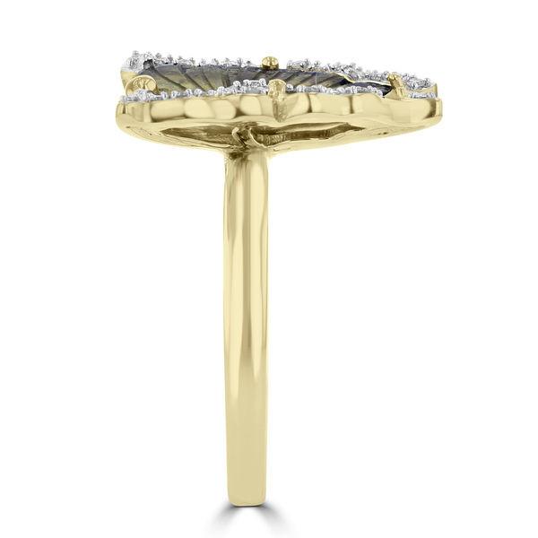 14k Yellow Gold Natural Tourmaline 2.06cts and Diamond 0.14ct TDW Butterfly Ring by La Vita Vital