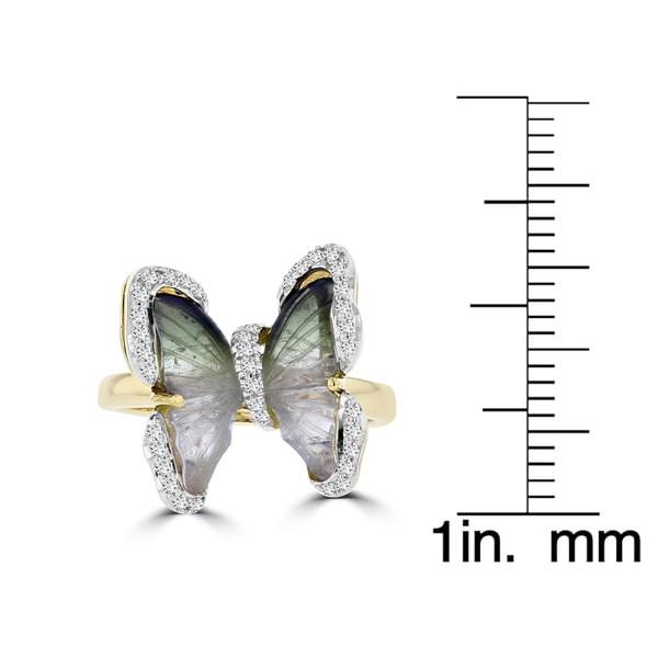 14k Yellow Gold Tourmaline and 1/4ct TDW Diamond Ring