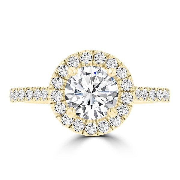 14K Yellow Gold Diamond 1.55ct TDW Halo Engagement Ring