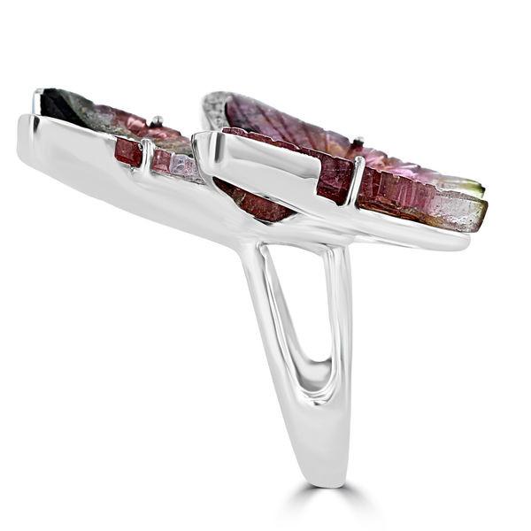 18K White Gold 14.67ct TGW Tourmaline and 0.68ct TDW Diamond Butterfly Ring by La Vita Vital