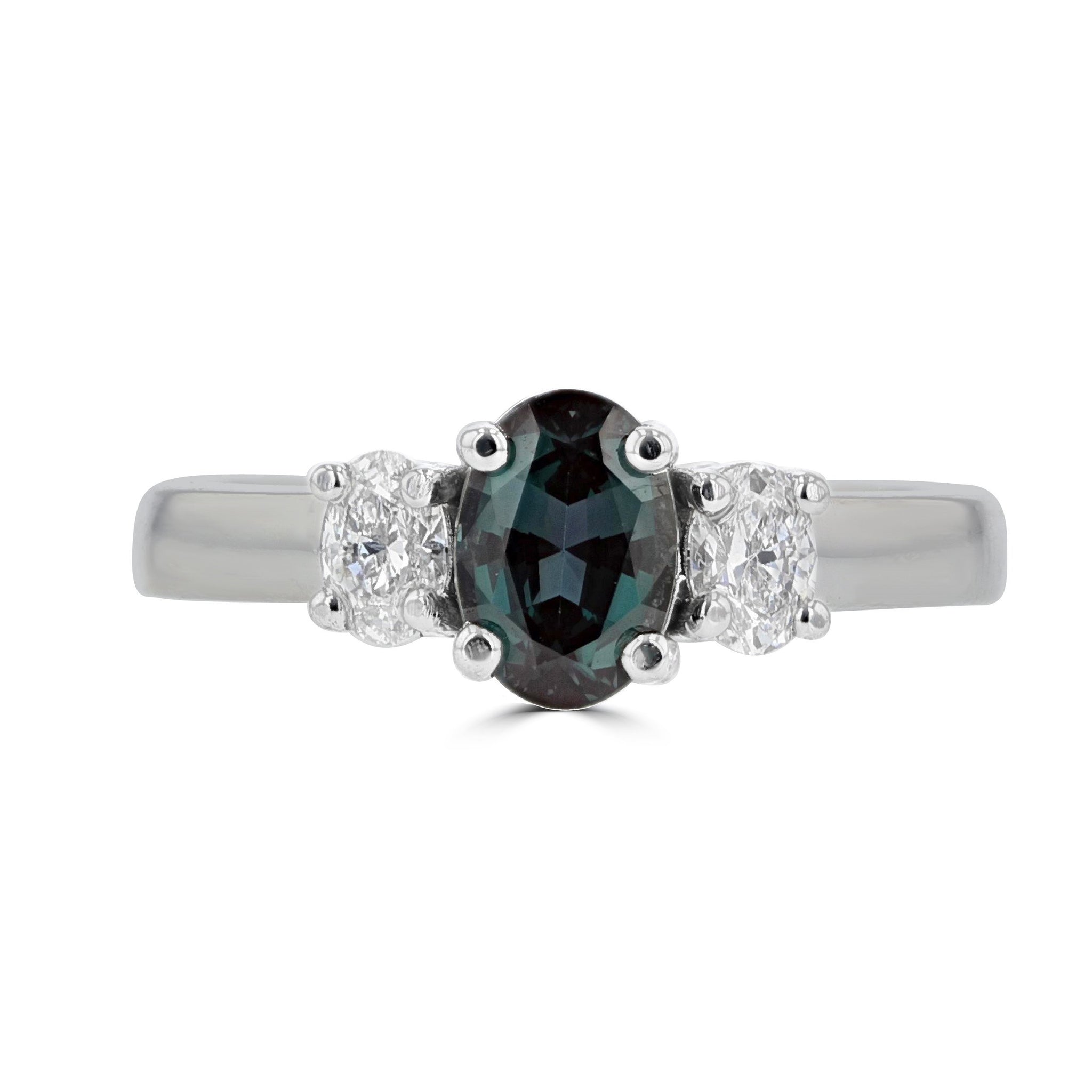 18K White Gold Gubelin Certified Alexandrite 1.12ct and Diamond 0.36cts (VS, G) Ring by La Vita Vital