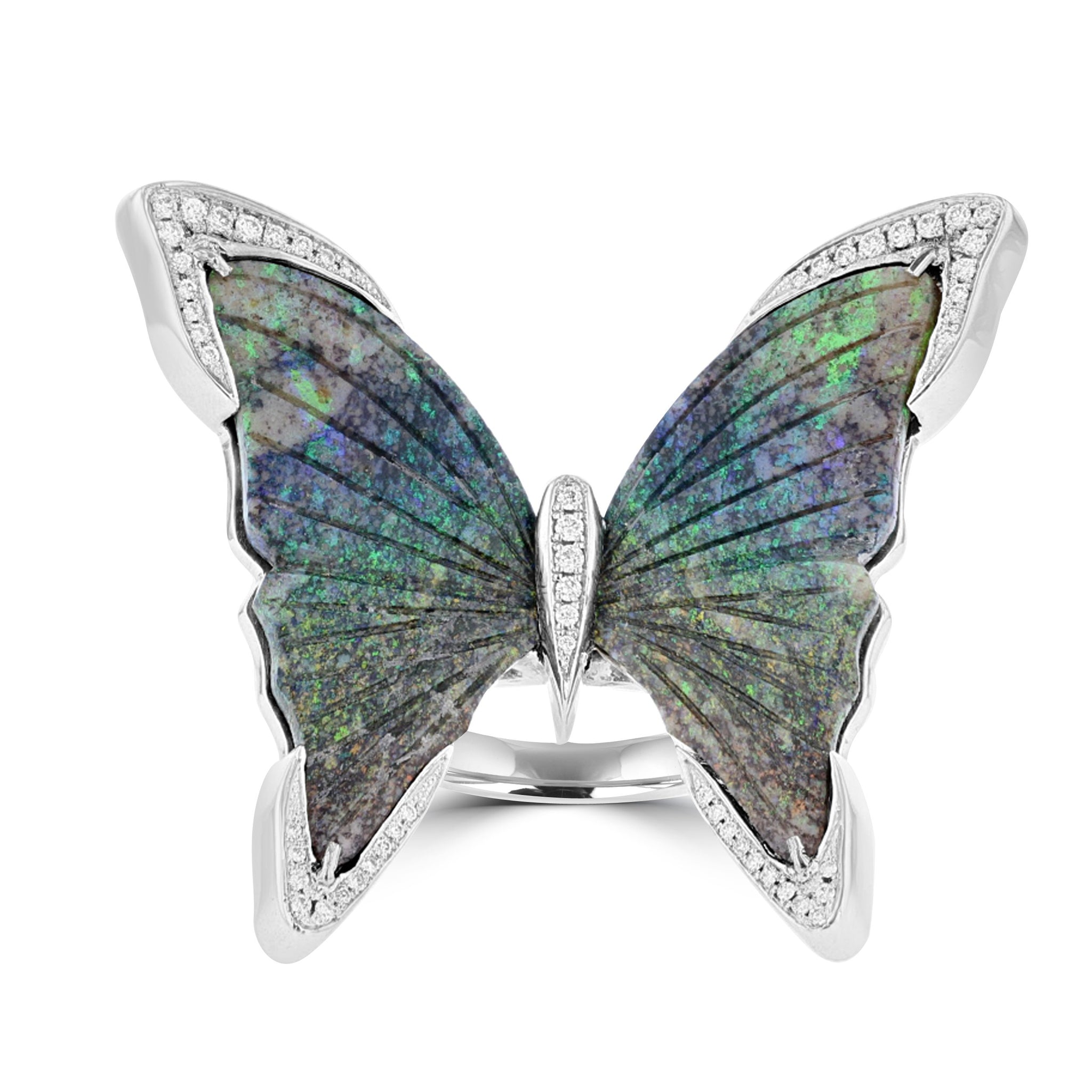 14K Australian Opal 14.88cts & Diamond 0.20ct Ring