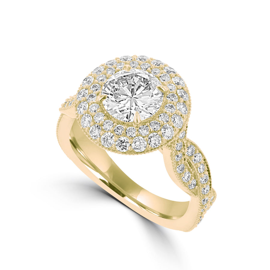14K Yellow Gold Diamond 3.55cts TDW Engagement Ring