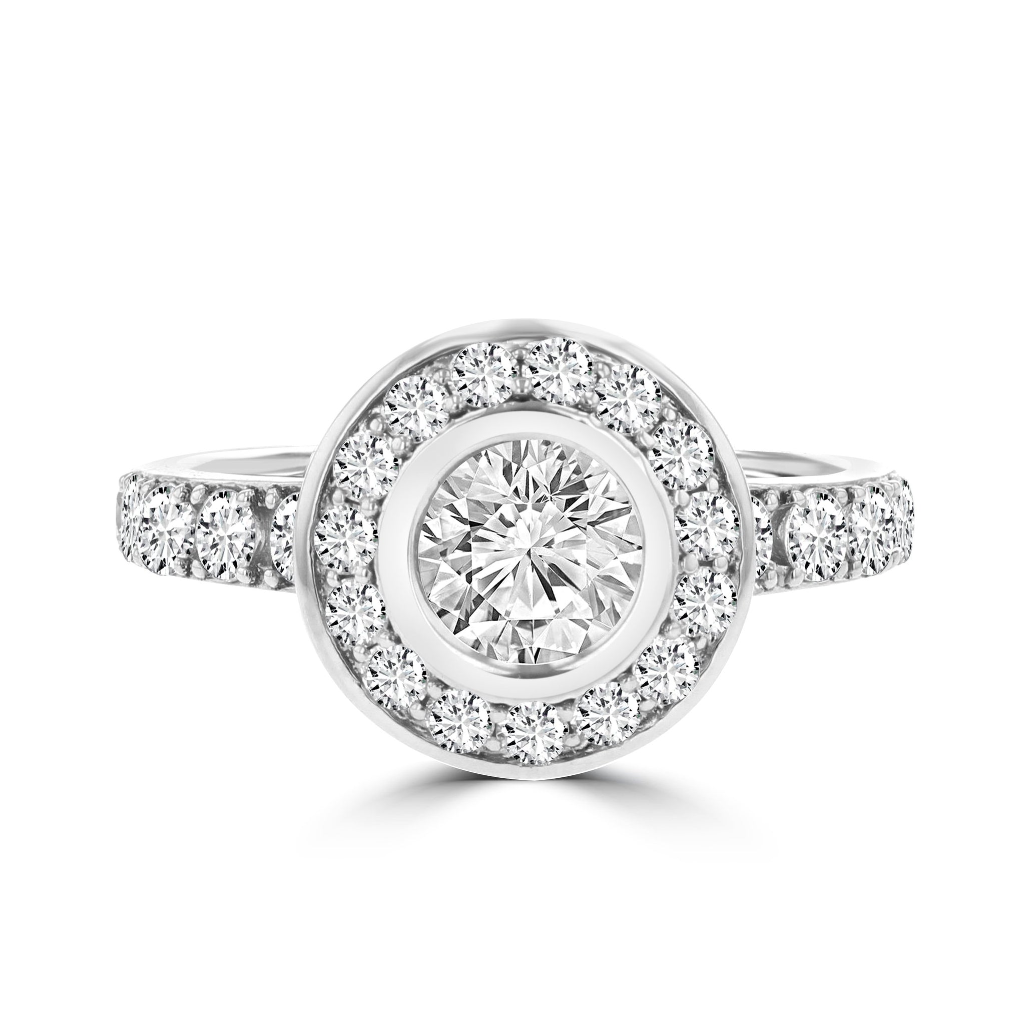 14k White Gold Diamond 2.25cts TDW Halo Engagement Ring