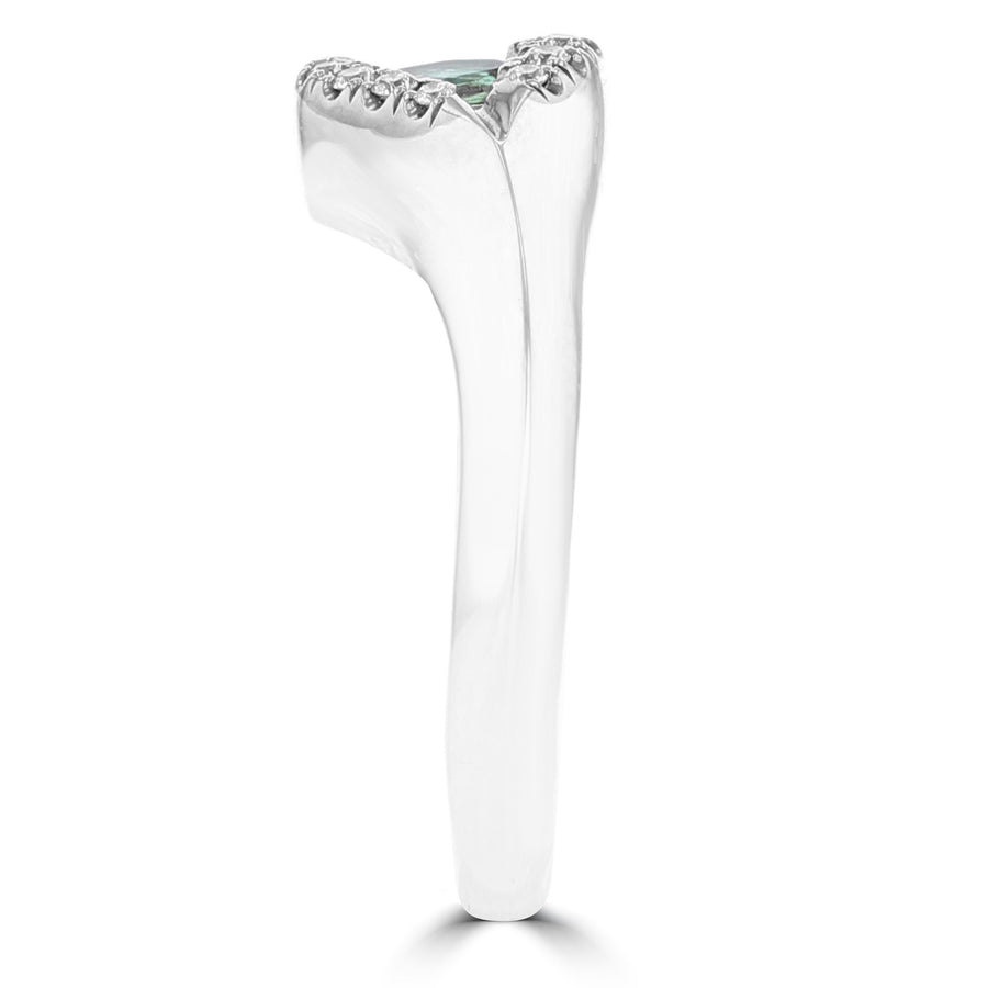 18K White Gold, Fine Color Changing Brazilian Alexandrite 0.23cts & Diamond 0.03cts TDW (SI1-VS, G-H) Ring by La Vita Vital