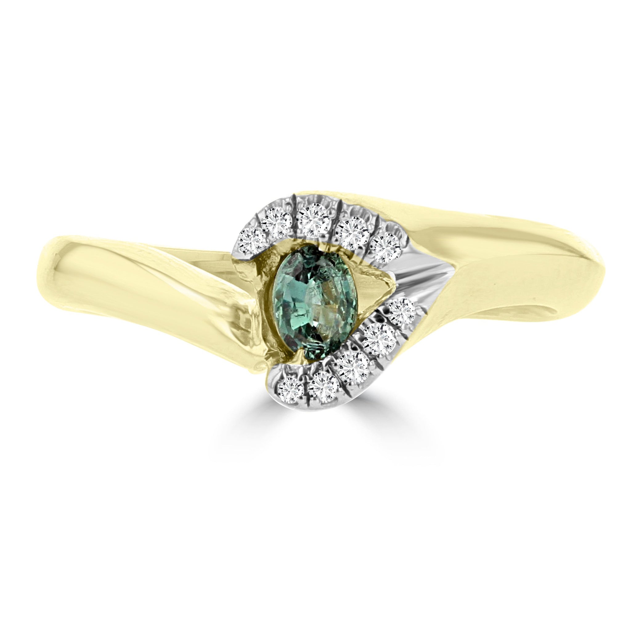18K Yellow Gold, Fine Color Changing Brazilian Alexandrite 0.23cts & Diamond 0.03cts TDW (SI1-VS, G-H) Ring by La Vita Vital