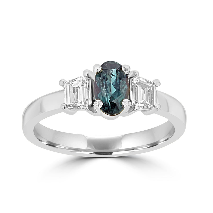 18K White Gold Alexandrite 0.70cts and Diamond 0.55cts (SI1-VS G,H) Ring by La Vita Vital