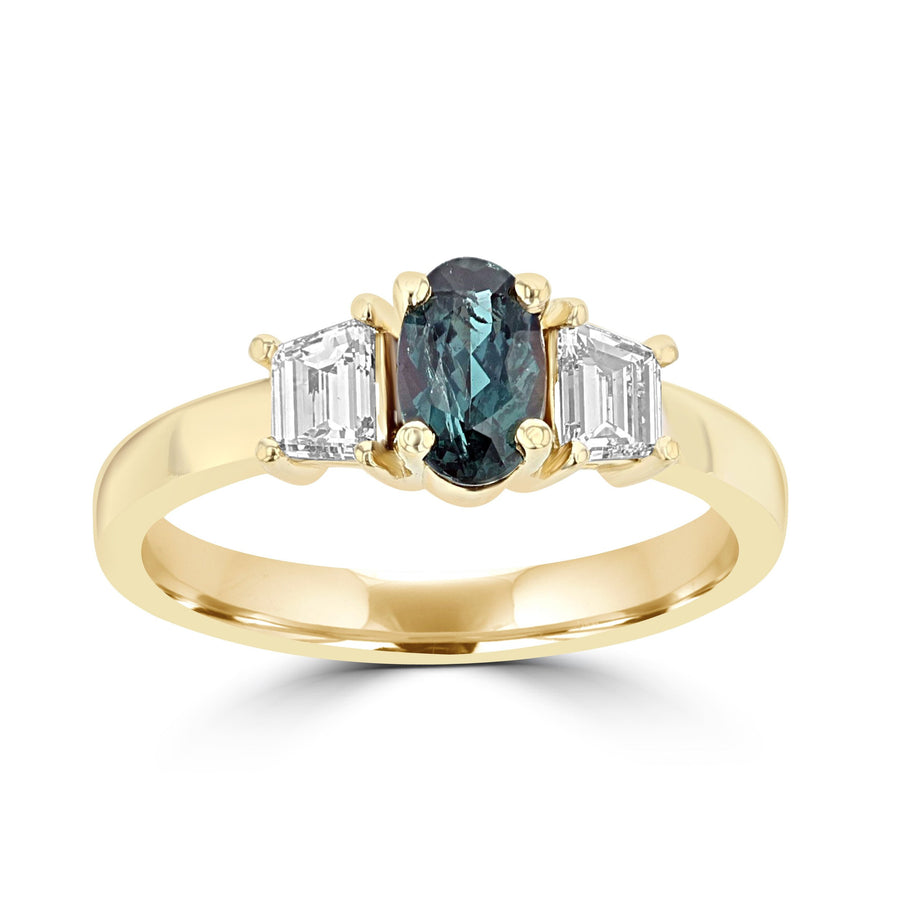18K Yellow Gold Alexandrite 0.70cts and Diamond 0.55cts (SI1-VS G,H) Ring by La Vita Vital