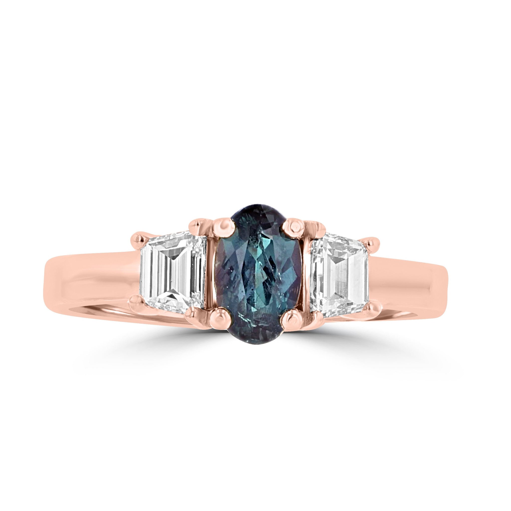 18K Rose Gold Alexandrite 0.70cts and Diamond 0.55cts (SI1-VS G,H) Ring by La Vita Vital