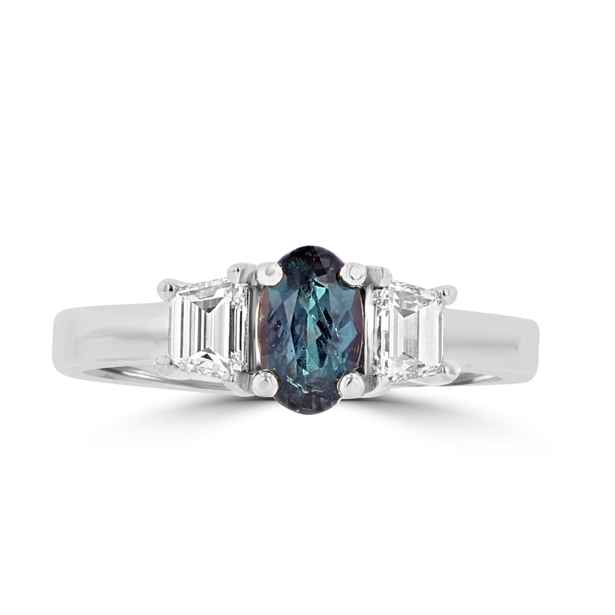 18K White Gold Alexandrite 0.70cts and Diamond 0.55cts (SI1-VS G,H) Ring by La Vita Vital