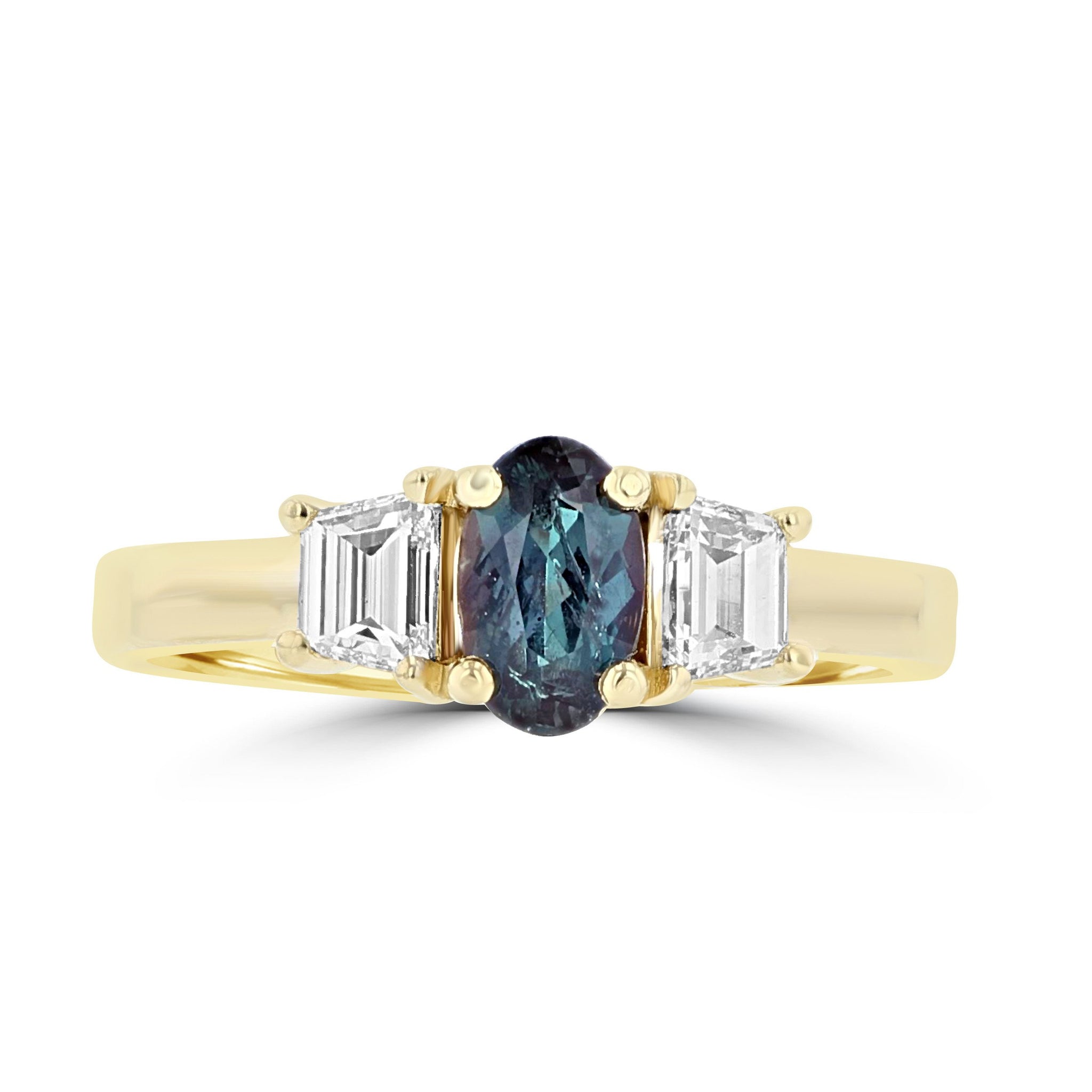 18K Yellow Gold Alexandrite 0.70cts and Diamond 0.55cts (SI1-VS G,H) Ring by La Vita Vital