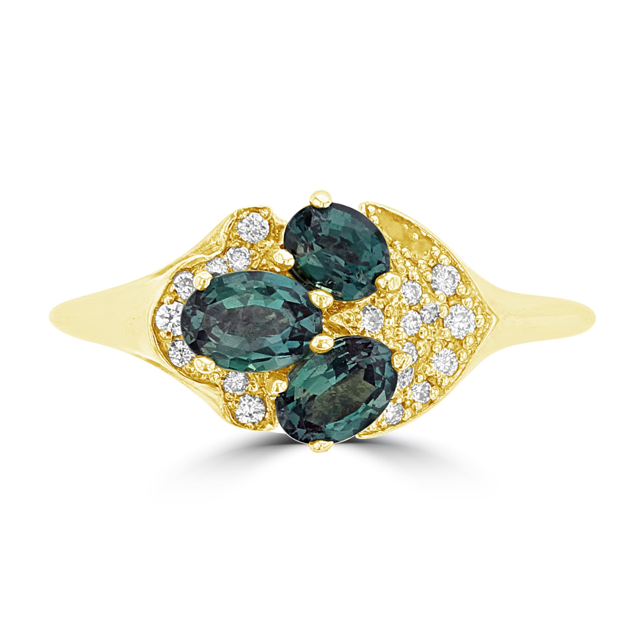 18K Yellow Gold, Brazilian Alexandrite 1.00cts & Diamond 0.10cts (SI1-VS, G-H) Ring by La Vita Vital