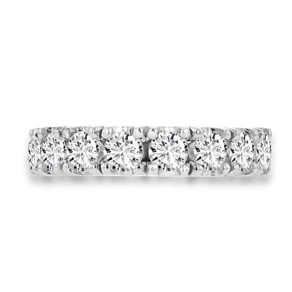 14K White Gold Wedding Band with Round Brilliant Cut Diamonds 2.05 ct TDW