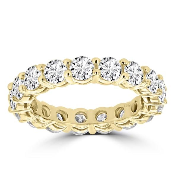 14K Yellow Gold 4.00 cts TDW Round Diamond Wedding Band