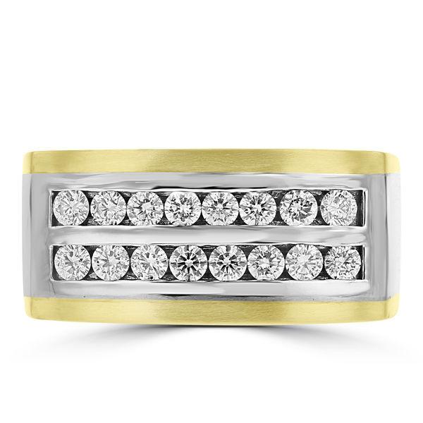 14k White & yellow Gold Men's 3/4ct TDW Diamond Ring