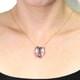 14k Rose Gold Natural Tourmaline and Multi-color Sapphire Butterfly Necklace