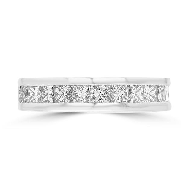14K White Gold Princess Cut Diamond 1.85ct TDW Wedding Band