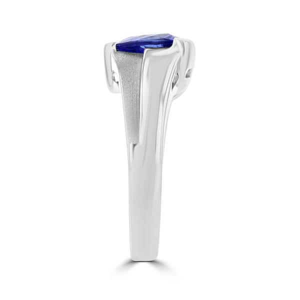 18k White Gold 1 7/8 ct Trillion-cut Tanzanite and Diamond (SI1-VS, G-H)  Ring