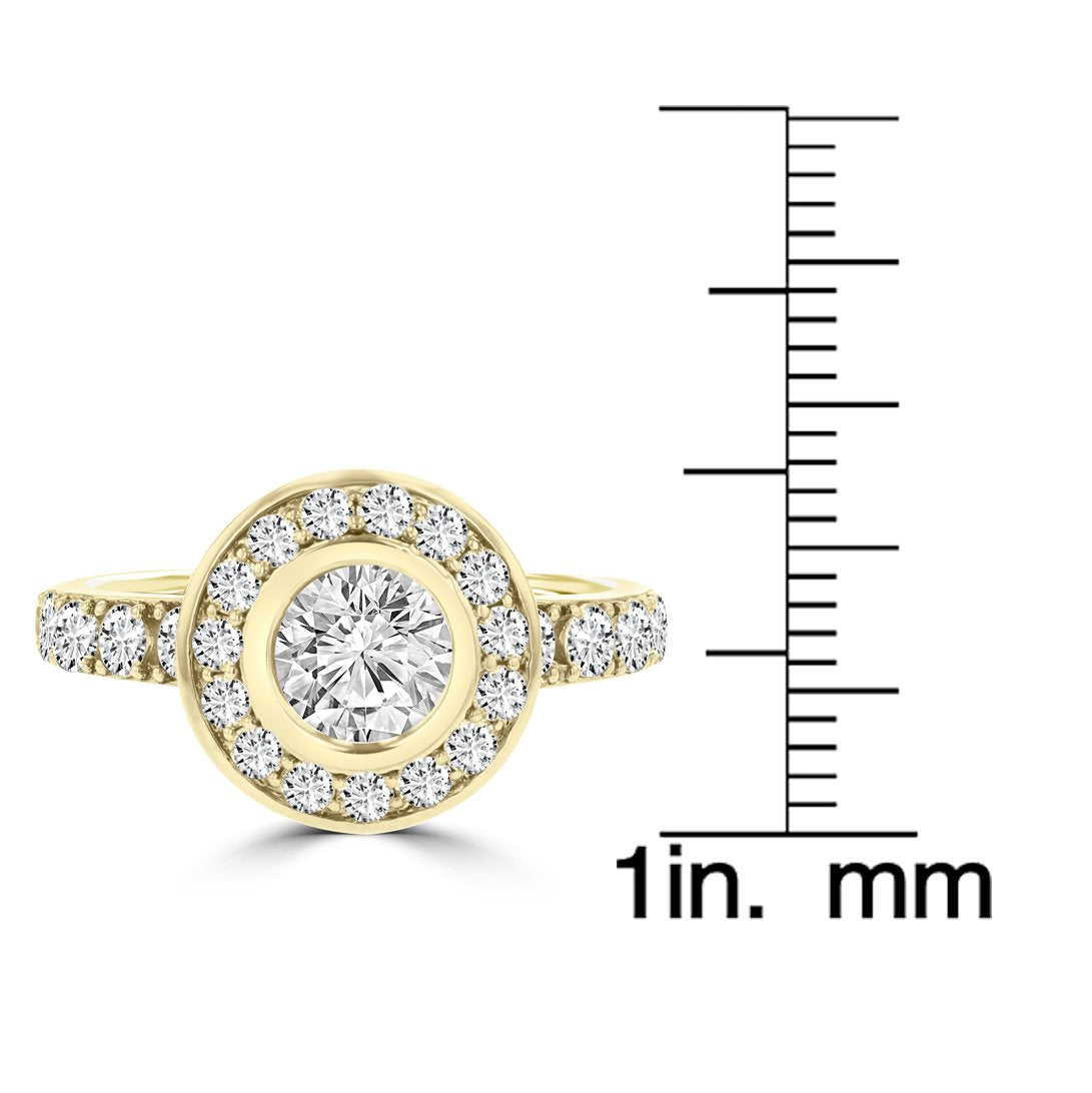 14k Yellow Gold 2 1/4ct. TDW Diamond Halo Engagement Ring